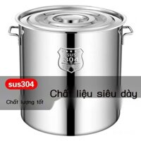 [SALE] Thùng inox 304 có nắp, nồi súp, xô đựng súp dung tích lớn, xô đựng nước, xô đựng gạo, xô nướ