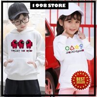 (SALE TOÀN SHOP) Áo squid game áo khoác hoodie trò chơi con mực màu trắng cực chất cho bé trai bé gái