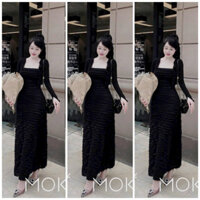 [Sale] Váy body dáng dài kèm áo khoác cardigan nữ đi chơi dự tiệc set đầm 2 dây nữ tôn dáng thiết kế đẹp xin xịn sang QC