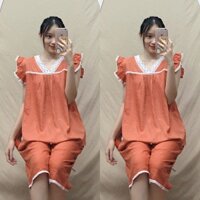 [SALE XẢ KHO] BỘ BẦU CHẤT ĐŨI LỬNG DỄ THƯƠNG | Freesize <65kg | Đồ Bầu Mặc Nhà A1069