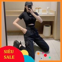 [SALE XẢ KHO] QUẦN KAKI KHÓA KHUYÊN - QUẦN JOGGER ĐEN TÚI HỘP HOT