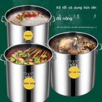 [SALE] Xô đựng súp inox 304 siêu dày có nắp, nồi súp, xô nước muối dung tích lớn, xô đựng cháo, xô