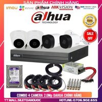 Sale[50%] [KHUYẾN MẠI] COMBO 4 CAMERA DAHUA 2.0 FULL HD + HDD500GB + 80m DÂY LIỀN NGUỒN + PHỤ KIỆN