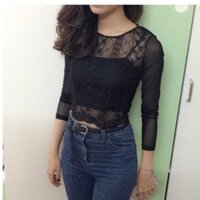 [Sale]Áo croptop ren Forever21 auth
