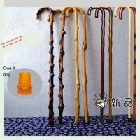 [SALE]Gậy gỗ leo núi mây tự nhiên ông già gỗ chắc chắn nạng massage chống trượt mía nạng gỗ mây tre trúc trường thọ quà