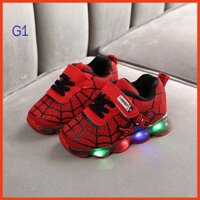 [SALE]GIÀY THỂ THAO hình siêu nhân cho bé trai bé gái đế mềm có đèn LED