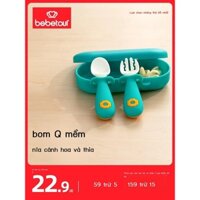 [SALE]Muỗng nĩa bebetour Muỗng ăn dặm trẻ em tập ăn Bộ đồ ăn nĩa silicone tự ăn muỗng xúc cơm