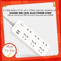 [SALEOFF] Ổ cắm điện Xiaomi Zmi CX05 6 cổng AC 2 cổng USB sạc nhanh tối đa 18W dài 1.8m -Bảo hành 6 tháng - Shop Thế giớ