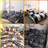 Sales Chính Hãng- Set Chăn Ga Gối Đệm Poly Cotton Nhập Khẩu Kẻ BBR Gentleman -BST Chăn Ga Gối Cotton Poly