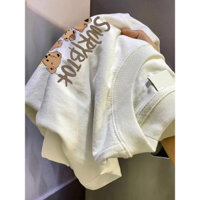 SALMO áo thun mùa hè nữ trắng cổ tròn form rộng áo phông tay lỡ unisex tee 100%Cotton