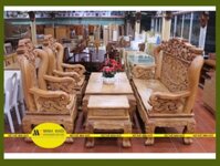 Salon Gỗ Gõ Đỏ Chạm Rồng Tay 14 6 Món Cao Cấp - SL105
