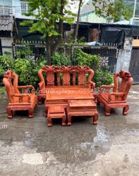 Salon Gỗ Hương Đá Tay 14 - 6 Món Trạm Đào