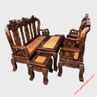 Salon tay 10 gỗ xoan đào mặt gõ đỏ – P185