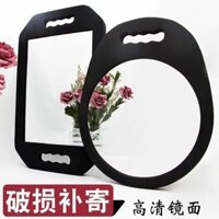 Salon Tóc Thợ Cắt Tóc Gương Tay Đặc Biệt Chống Sốc Xốp Mặt Sau Gương Chiếu Hậu HD Tay Cầm Vuông Di Động Gương Trang Điểm
