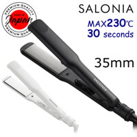 SALONIA | Straight Hair Iron 35mm Iron Compatible with overseas countries Quick start-up time of about 30 seconds 120℃～230℃ SL-004 Professional specification/Beauty/Hair care [Black/White/Beige/Gray/Navy] [Direct from Japan]