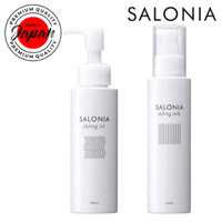 SALONIA  [Styling Oil (wet) 100mL] / [Milk (straight) 120mL] Natural Herbal Scent Beauty/Hair care Keep style, repair damage, shine, natural[Direct from Japan]