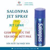 Salonpas jet spray - Xịt lạnh Salonpas giảm đau, giảm bầm tím - Chai 118ml - Sản xuất tại Nhật