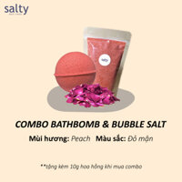 [Salty] Combo Bathbomb / Bubble Salt hương Peach ( tặng kèm hoa hồng )