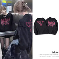 Salute Áo nỉ local brand dài tay nữ cổ tròn thời trang áo Sweater Hàn Quốc cho in chữ vintage