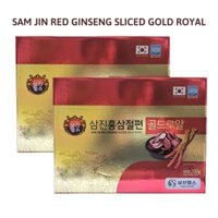 Sâm lát tẩm mật ong Sam Jin Red Ginseng Sliced Gold Royal 200gr Hàn Quốc, Nhân sâm mật ong SamJin 20g x 10 gói
