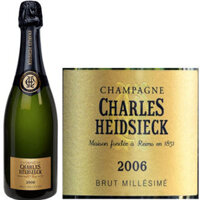 Sâmpanh trắng khô: Champagne Charles Heidsieck Brut Millesime chai 750 ml x 6 chai với 12%vol nhập khẩu Pháp nguyên thùng