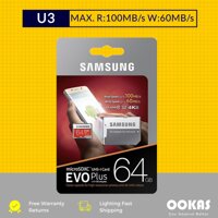 Samsung 100 MB/giây U3 Lớp 10 Evo Cộng Với 64 GB Thẻ Nhớ MicroSD Thẻ