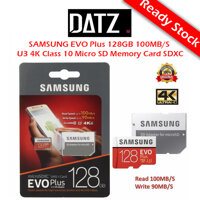 Samsung EVO Plus 128 GB 100 MB/giây U3 4K Lớp 10 Thẻ Nhớ Micro SD SDXC