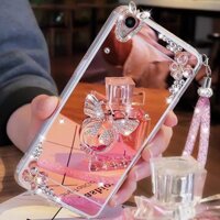 Samsung Galaxy S24 S23 S22 Ultra S23FE S24 + S23 + Note 10 Plus Vỏ Gương Kim Cương Giả Dây DIY Kim Cương Bướm Giá Đỡ Vỏ Điện Thoại