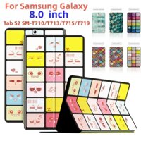 Samsung Galaxy Tab S2 8.0-inch T710 T713 T715 T719 T719Y SM-T710 Flip Cover Color-Grid Scales High Quality Sweat-Proof PU Leather Stand Tablet Cas