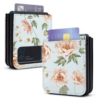 Samsung galaxy z flip 5 / z flip 4 / z flip 3 / z flip 2 / z flip 1 / garden flower saffiano flip case with fingerring