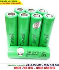 Samsung INR18650-25R; Pin sạc lithium 3.7v Samsung INR18650-25R 2500mAh /Dòng xả 20A