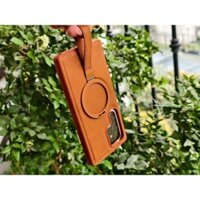 Samsung S25 Ultra, S24 Ultra_ Ốp lưng J-Case da có móc treo hít nam châm hỗ trợ sạc siêu tiện lợi