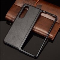 Samsung Z Fold 3 5G_Ốp lưng Vân da 2 mảnh bảo vệ máy toàn diện sang trọng lịch lãm