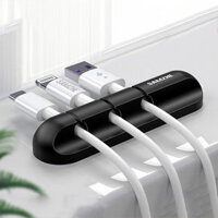 SAMZHE 2 Pcs Silicone Cable Organizer Clips Desktop Cable Winder 3 Clips Cable Holder Flexible Cable Management LX-01