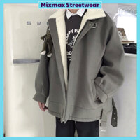 [SẴN 1 SỐ SIZE-CÓ BIG SIZE+ẢNH THẬT] Áo khoác dạ lót lông đại hàn nhiều màu dáng rộng oversize mùa đông siêu ấm