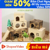 (sẵn 15 21cm, Freeship) Nhà gỗ cho thú nhỏ, tổ đẻ trứng cho gà rutin, Nhà ngủ cho hamster, đồ trang trí lồng chuồng
