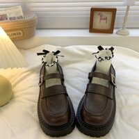 [Sẵn] 4 mẫu giày lolita nữ đế cao, thấp giày oxford da lì vintage nhiều màu eooshop