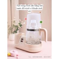 SẴN- ẤM ĐUN NƯỚC PHA SỮA KHỬ CLO, GIỮ NHIỆT KÈM MÁY LẮC PHA SỮA,PHA TRÀ TIỆT TRÙNG TẶNG KHAY HÂM SỮA PINK BUNNY