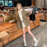 [Sẵn] Áo Blazer Nữ Dạ Tweed Form Rộng Dáng Dài Áo Khoác Dạ Áo Vest Nữ Dạ Dáng Ngắn Set Đồ Nữ Đi Chơi Chali AD2475