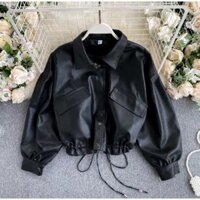 [SẴN] Áo Da Croptop Hàn Quốc Chất Đẹp (video + ảnh thật)