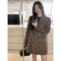 [Sẵn] Áo Khác Dạ Tweed Áo Vest Nữ Blazer Dáng Dài Áo Khoác Nữ Form Rộng Áo Blazer Nữ Áo Khoác Nữ Mùa Đông AD2475