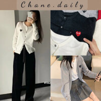 (SẴN) Áo khoác len cardigan thêu tim áo khoác len nữ dài tay