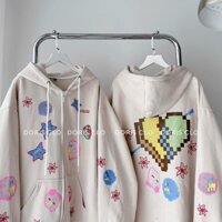 sẵn Áo Khoác Zip Kéo Form Rộng ICON GAME CUTE, Áo khoác zip nỉ lót bông form rộng EATILEXD unisex nam nữ mặc được - M