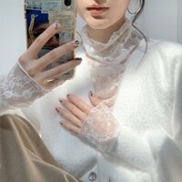 [SẴN] Áo lưới ren mỏng cổ cao thời trang cho nữ MS314