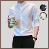 [Sẵn] Áo sơ mi cổ trụ phong cách hàn quốc