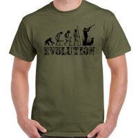 Săn Áo Thun Tiến Hóa Nam Ngộ nghĩnh Săn Thợ Săn Đất Sét Pigeon Bắn Mục Tiêu Súng