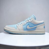 [Săn 𝐒𝐀𝐋𝐄 Authentic] Giày Nike Air Jordan 1 Low Ice Blue - Sneaker Thể Thao - Tặng Tất Vớ