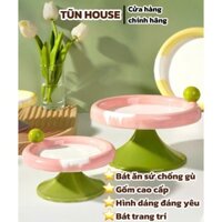 [Sẵn] Bát ăn sứ chống mỏi cổ, bát ăn chống gù cho chó mèo- Tũn House