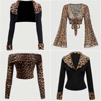 (SẴN BEOXY - NÊN MUA LÙI 1 SIZE SO VỚI HAY MẶC - ORDER SHEIN) BEOXY TOP - Áo croptop tay dài da beo cá tính Y2K
