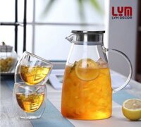 (SẴN) Bình trụ 2L - Bình nước thủy tinh chịu nhiệt cao cấp Borosilicate, hàng xuất Âu